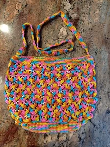 Crocheted Pull Tab Pop Can Rainbow Hearts Pride Shoulder Bag Purse - Bild 1 von 10