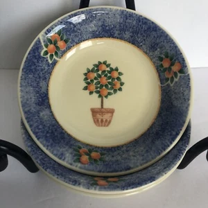 Wood & Sons Orange Tree Fruit Dessert Dipping Sauce Dishes 5 1/8" England Set 3 - Picture 1 of 17