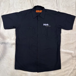 Firepunk Diesel Racing Mechanic Style Button Up Shirt Black Size Large - Bild 1 von 8
