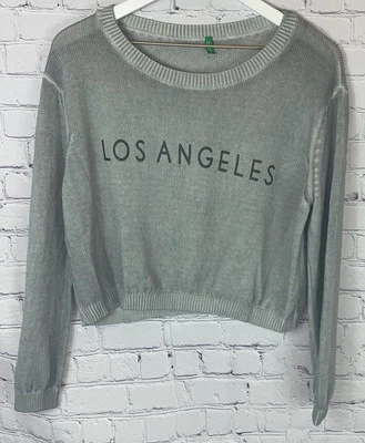 Suéter Recortado Gris Para Mujer United Colors of BENETTON “LOS ANGELES” ¿Mediano? Foto 1 de 4