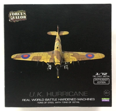 Unimax Forces of Valor #85060 Enthusiast Edition UK Hurricane WWII 1:72 Diecast - Image 1 of 4