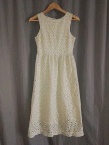 Gorman Beige Ladies Sleeveless Lined Beige Embroidered Cotton Dress Size 6 12 EC - Picture 1 of 7