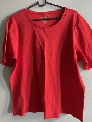 By Chico's - 短袖 100% 棉上衣 - 大码 3XL - 红色 — 第 1/3 张图片