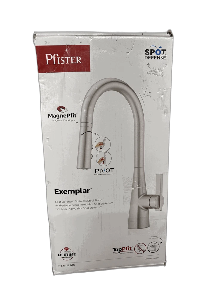 Pfister Exemplar Pull-Down Kitchen Faucet Spot Defense Stainless Steel