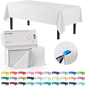 Exquisite Party Solids 54 Inch X 300 Feet White Plastic Table 300 Feet,  - Picture 1 of 9