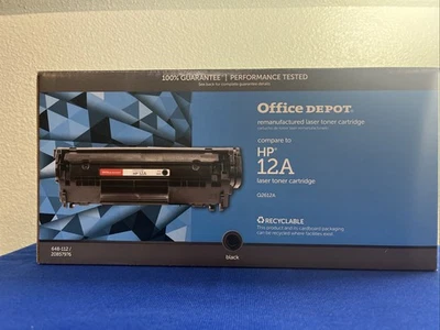 Cartucho de tóner láser Office Depot HP 12A negro sin abrir Foto 1 de 4
