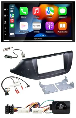 Kenwood DAB USB Bluetooth 2DIN Lenkrad Autoradio für Kia Ceed ab 2012 schwarz oh - Bild 1 von 4