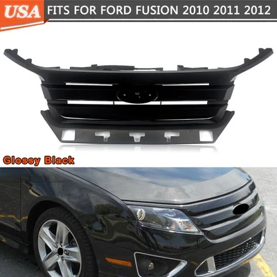 Front Bumper Upper Grille Grill Assembly Glossy Black For Ford Fusion 2010-2012 Foto 1 de 4