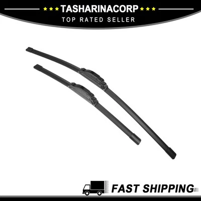 2 Pcs Front Silicone Windshield Wiper Blades for Pontiac Vibe 03-10 J / U Hook - Image 1 of 4