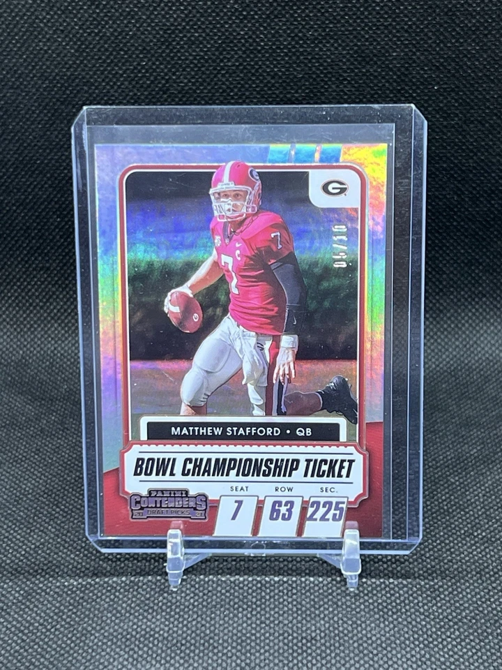 2021 Panini Contenders DP #9 Matthew Stafford Bowl Championship Ticket #/10 SSP - Image 1 of 2
