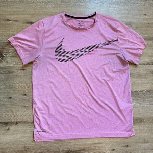 Women’s Nike Pink Dri Fit T-Shirt Large Logo - Picture 1 of 3