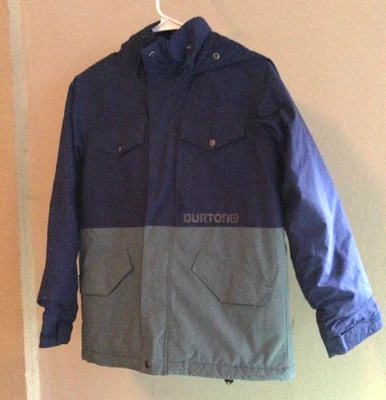 Casaco de snowboard BURTON jaqueta azul esqui criança jovem criança capuz dryride 10 12 M vintage - Imagem 1 de 4