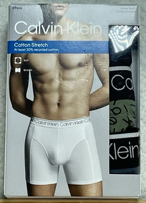 Calzoncillo Boxer Calvin Klein Para Hombre Talla Pequeña Multicolor Algodón Reciclado Caja de 3 Nuevo Con Etiquetas Foto 1 de 4