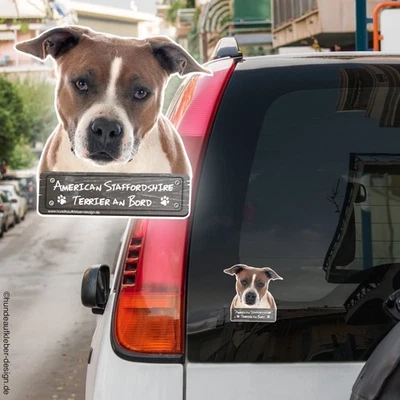 American Staffordshire Terrier an Bord Autoaufkleber 10cm | 20cm |  0986 - Bild 1 von 2