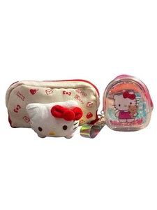 Cute Character-Inspired Plush Zipper Pouch & Mini Backpack Keychain Bag Bundle - Picture 1 of 2