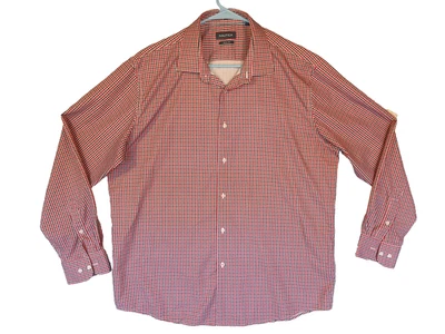 Nautica Mens Long Sleeve Collared Button Shirt Slim Fit Red White Blue Size XL - Image 1 of 4