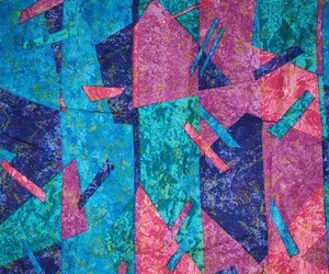 VTG Geometric Abstract Full Size Sheet SET Jewel Marble Pink Blue Purple Gold 90 - Picture 1 of 8