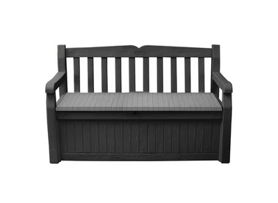 Keter Solana 70 galones banco de almacenamiento cubierta caja para almacenamiento de patio, porche delantero... Foto 1 de 4