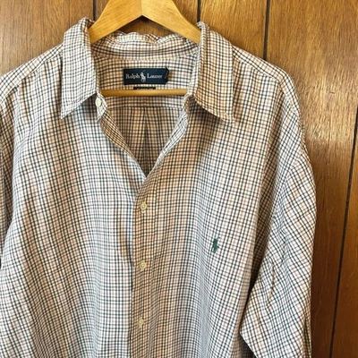 Ralph Lauren Classic Fit Plaid Button Down Shirt 2XL Tall 100% Cotton Academia - Image 1 of 4