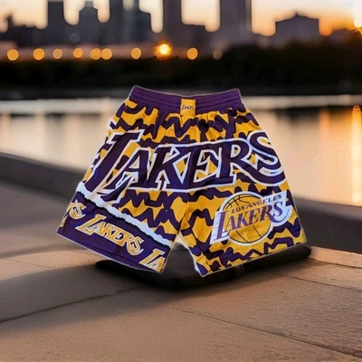 NBA LA Lakers Mitchell & Ness Purple Gold Team Shorts Medium NWT $75 Rtl - Image 1 of 4