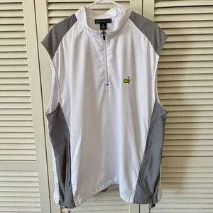Masters Collection Men’s XL 1/4 Zip Pullover Golf Wind White Grey Vest - Picture 1 of 19