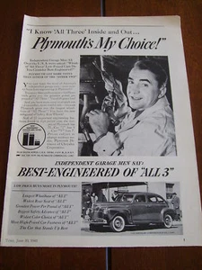 1941 PLYMOUTH *** ANNUNCIO STAMPA ORIGINALE D'EPOCA *** - Foto 1 di 1
