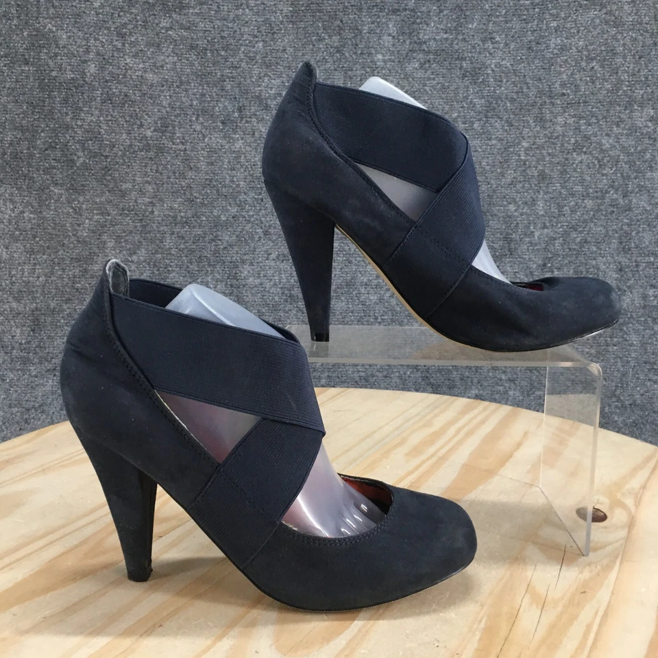 Madden девочка каблуки женщин 7,5 насос черный кожаный крест ремень повседневный Stiletto - Изображение 1 из 4