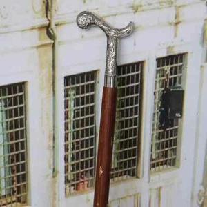 Vintage Wooden Walking Stick Cane Brass best LONG head Antique Handle Style Gift - Picture 1 of 4