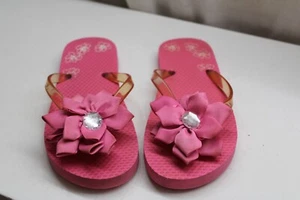Barbie Pink Flower Jewel Princess Flipflop Sandal Pretty In Pink Kids Comfort5/6 - Picture 1 of 5
