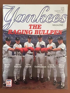 New York Yankees Magazine August 1991 Steve Howe , Steve Farr , Eric Plunk - Imagen 1 de 1