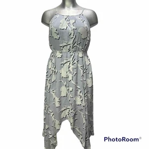 Lane Bryant Womens 16 Lilac Floral Bloom Chiffon Maxi Dress Handkerchief Hem - Picture 1 of 13