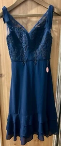 Chi Chi London Navy Dress Size UK 6 - Picture 1 of 8