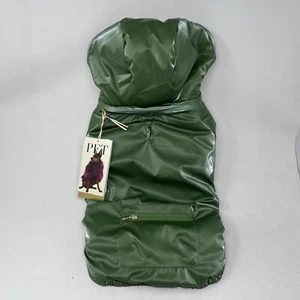 Dog Winter Puffer Jacket Green Footed Coat Removable Hood M/L Pet Clothing Warm - Picture 1 of 5
