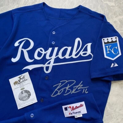 VTG MLB KANSAS CITY ROYALS BUTLER SIGNATURE AUTHENTIC JERSEY MAJESTIC SIZE 46 - Image 1 of 4