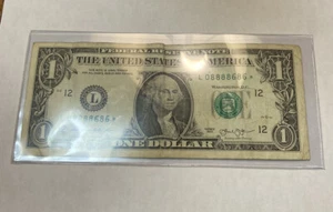 2013 federal reserve zone dollar note Star Note “ Lucky Eights “L 08888686* - Picture 1 of 5