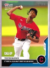 Triston McKenzie Indians Call-Up Rookie Debut 2020 TOPPS NOW #143 Blue 38/49 RC