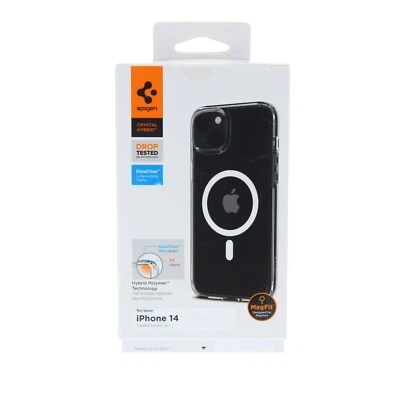 Funda híbrida de cristal Spigen para iPhone 14 con MagSafe transparente NUEVA Foto 1 de 4
