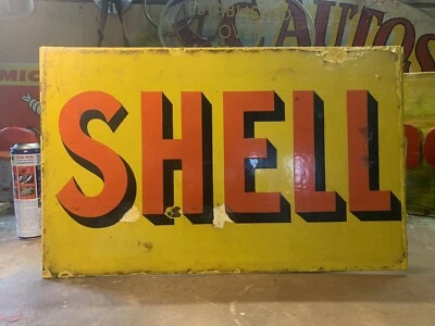 Original Vintage Doublesided Shell Sign Enamel - Image 1 of 4