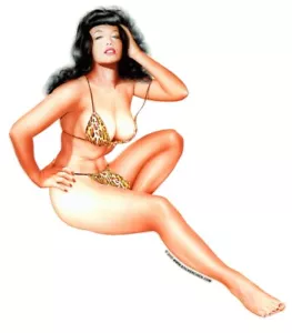 MINI 3 POLLICI - Adesivo Decalcomania Arte PinUp Ragazza BETTIE PAGE LEOPARDATO PELLE BIKINI RC - Foto 1 di 1