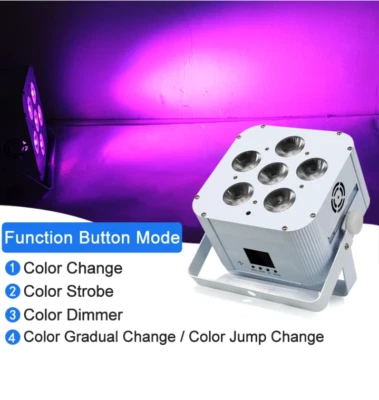 Wedding Stage Wireless Par Light WiFi DMX 6x18 Watt 6 in 1 LED Wireless Uplight - Image 1 of 4
