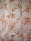 Vtg Pink Floral Trellis Pattern Sheer Curtain Panels w/ French Pleats 30"x79"