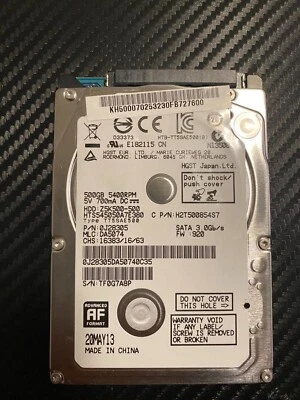 HDD 500GB SATA 5.4KRPM 2.5" Drive HTS545050A7E380 for Laptop,PS3, PS4 ,Xbox 1 - Image 1 of 4