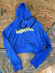 Love Junkie Girls Blue Graphic Hoodie Sweatshirt Top L (14) New - Picture 1 of 6