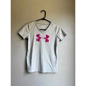 Under Armour Gray Athletic v Neck Shirt Youth Medium - Picture 1 of 3