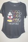 NWT Disney Mickey Mouse Juniors T-Shirt "inspire" in Grey