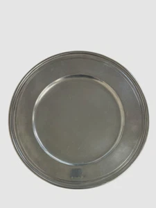 Match Pewter Modern Round Incised Platter Tray 13" - Picture 1 of 6