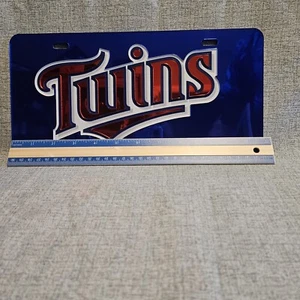 WinCraft Minnesota Twins License Plate Front Blue Vanity Crystal Acrylic Car Tag - Picture 1 of 8