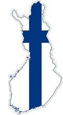 Sticker car moto map flag vinyl outside wall decal macbbook finland finnish