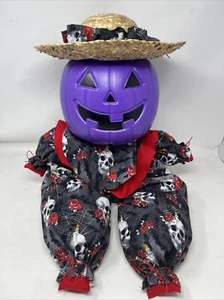 Handmade Halloween Decorations Pumpkin Scarecrow Scary Skull Clothes And Hat - Picture 1 of 13