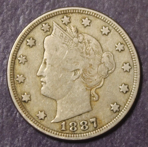 1887 Liberty Nickel Choice VF................Lot 9569 Cover